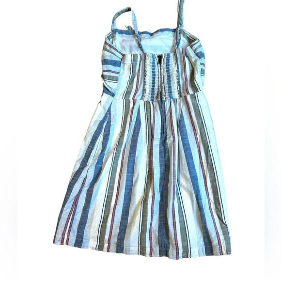 abercrombie & fitch blue white red green striped mini dress size XS pockets​ - Picture 4 of 12